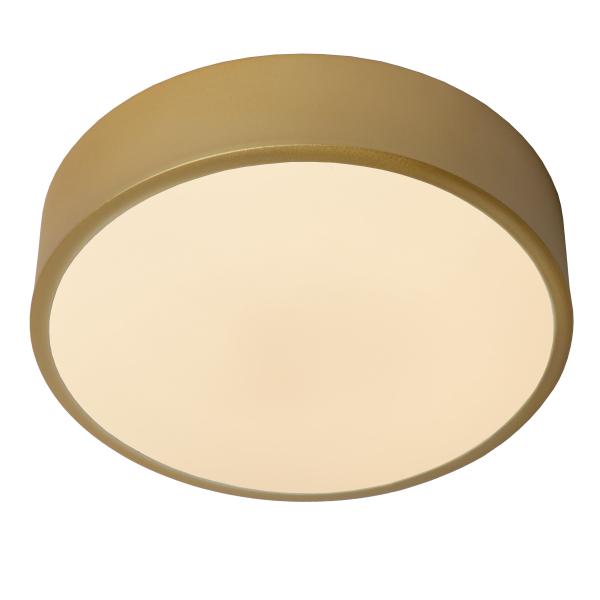Lucide Lucide UNAR - Plafonnière - 20 cm - LED Dimb. - 1x12W 2700K - 3 StepDim - Mat Goud / Messing - Industrieel Wonen